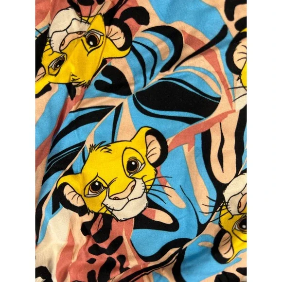 Disney Lion King Simba Sleep Shorts Plus Size 2X 18W-20W Blue Pink Rayon - Picture 6 of 6